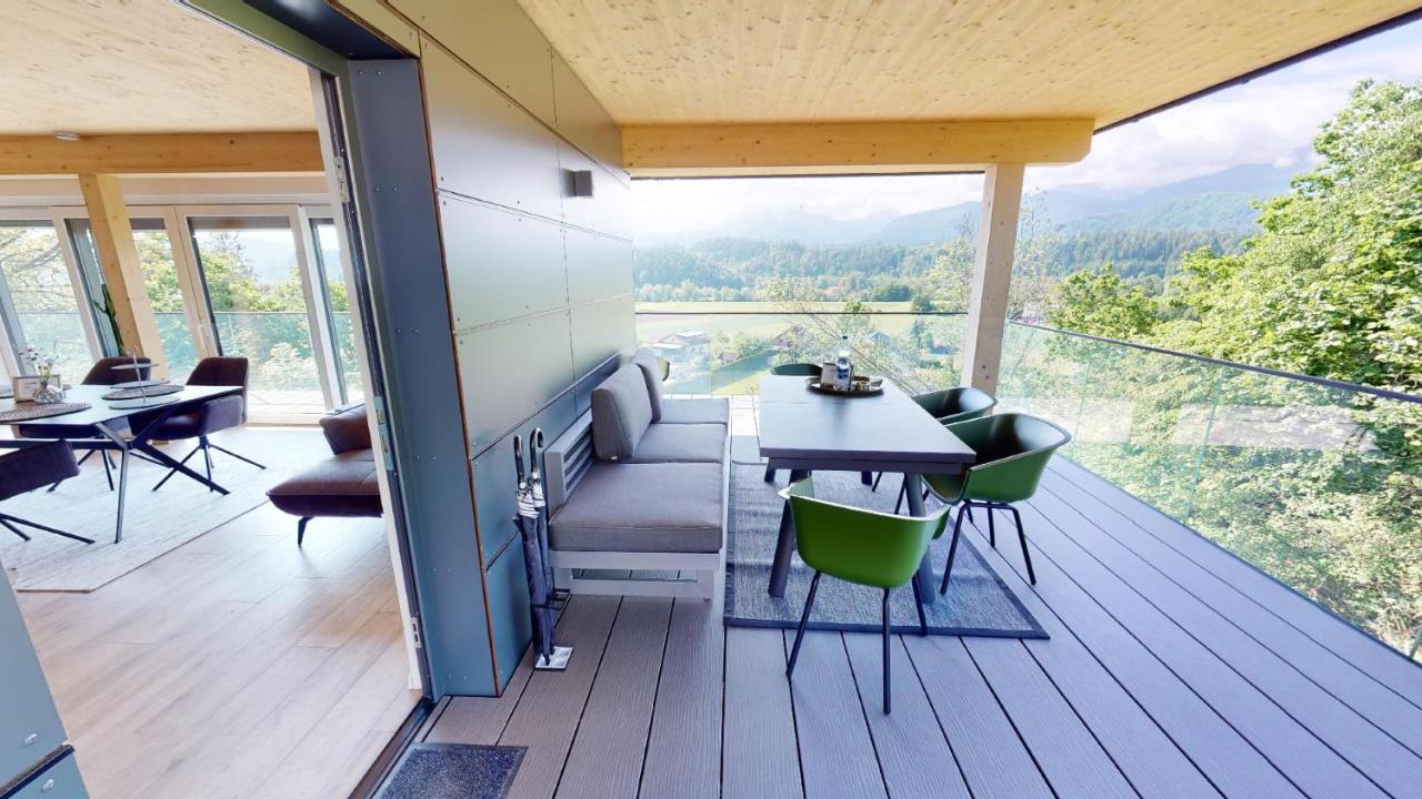Modernes Ferienhaus Mit Panoramablick Rosegg Dış mekan fotoğraf